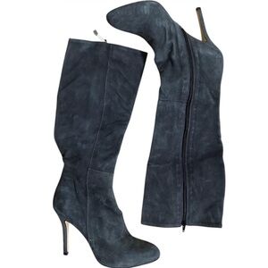 Suede Knee High heeled boots